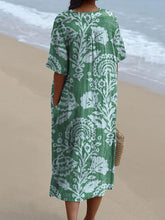 Load image into Gallery viewer, Women's Vintage Floral Art Print Casual Flowy Dress