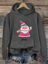 Load image into Gallery viewer, Women&#39;s Pink Santa Print Hoodie