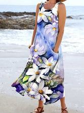 Load image into Gallery viewer, Women's Oil Painting Floral Pattern Tank Top Dress