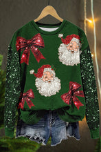 Load image into Gallery viewer, Shiny Christmas Santa Claus Print Sweatshirt