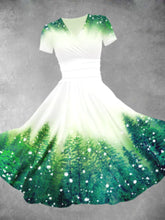 Load image into Gallery viewer, Retro Shining Christmas Tree Print Maxi Dress