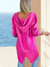 Load image into Gallery viewer, Women's Hooded V-Neck Casual Resort Shirt