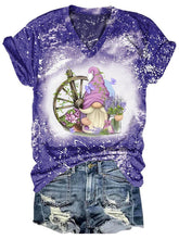 Load image into Gallery viewer, Lavender Gnome V Neck T-shirt