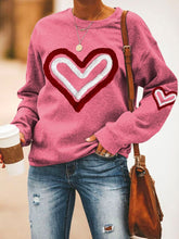 Load image into Gallery viewer, Women's Valentine's Day Heart Print Round Neck Sweatshirt