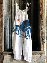 Load image into Gallery viewer, Octopus Japanese Lino Art Loose Fit Jumpsuit