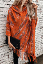 Load image into Gallery viewer, Stylish Colorful Striped Tassel Hem Knitted Hooded Shawl Cape