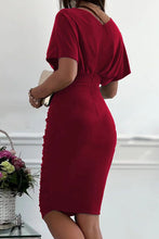 Load image into Gallery viewer, Gorgeous Day Batwing Sleeve Ruched Midi Dress