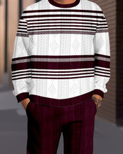 Load image into Gallery viewer, Men&#39;s Textured Jacquard Round Neck Casual Sports Set 005