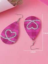 Load image into Gallery viewer, Valentine's Day Plaid Love Drop Earrings