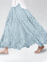 Load image into Gallery viewer, Classy Floral Lace Embroidered Linen Blend Skirt