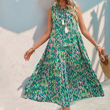 Load image into Gallery viewer, Tummy Flattering Floral Sleeveless Dress