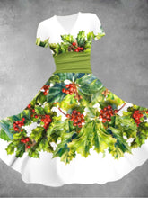 Load image into Gallery viewer, Retro Shining Christmas Tree Print Maxi Dress