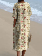 Load image into Gallery viewer, Women's Rose Art Print Flowy Dress