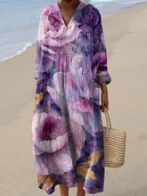 Load image into Gallery viewer, Women's Vintage Floral Art Print Cotton Dress
