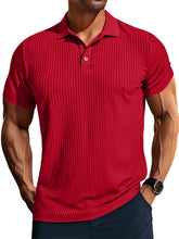 Load image into Gallery viewer, Men's Knitted Pit Jacquard Basic Simple Short-sleeved Polo Shir