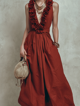 Load image into Gallery viewer, Romantic Ruffled Deep V Bohemian Maxi Dress