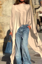 Load image into Gallery viewer, Women's Irregular Hem Satin Top