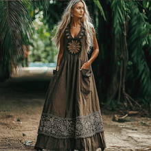 Load image into Gallery viewer, Women's Elegant Bohemian Casual Sleeveless Linen Maxi Dress