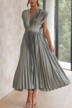 Load image into Gallery viewer, Hello Gorgeous Satin Pleated Midi Dress