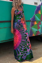 Load image into Gallery viewer, Barbie La Bamba Tie-dye Print Back Lace-up Stretch Maxi Dress