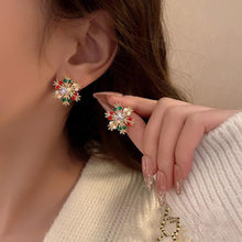 Load image into Gallery viewer, Christmas Colorful Snowflake Earrings