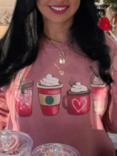 Load image into Gallery viewer, Women's Valentine Coffee Heart Sweatshirt