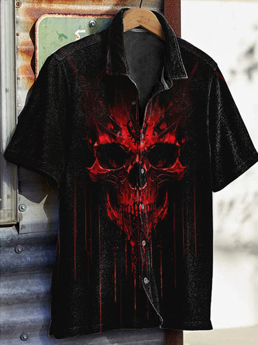 Men's Vintage Skull Casual Printed Shirt