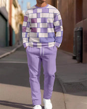 Load image into Gallery viewer, Men's Simple Colorblock Round Neck Casual Sports Set 0182