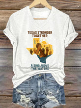 Load image into Gallery viewer, 🙏💔praying For Texas.🙏women's Texas Stronger Together Rising Above The Water Print T-shirt