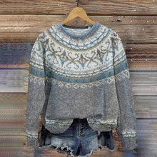 Load image into Gallery viewer, Icelandic Pattern Jacquard Vintage Knit Sweater