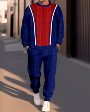 Load image into Gallery viewer, Men&#39;s Textured Jacquard Round Neck Casual Sports Set  015