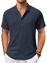 Load image into Gallery viewer, Men's Hawaiian Stand Collar Button Pocket Short Sleeve Shirt