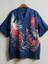 Load image into Gallery viewer, Japanese Art Firework Embroidery Women's Linen V-neck Shirt
