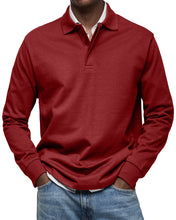 Load image into Gallery viewer, Men's Everyday Comfort Lapel Button Casual Long Sleeve POLO Shirt