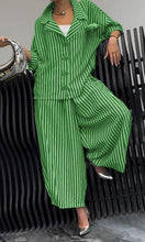 Load image into Gallery viewer, Women's Comfortable Striped Top And Pants Two-Piece Set