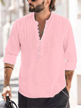 Load image into Gallery viewer, Men's Cotton Linen Wrinkle Casual Long Sleeve Shirt