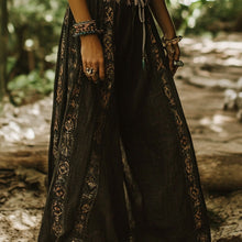 Load image into Gallery viewer, Bohemian Holiday Style Retro Linen Floral Ethnic Totem Print Casual Pants