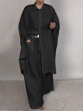 Load image into Gallery viewer, Women Casual Plain Shirt and Pants Two-pieces Set
