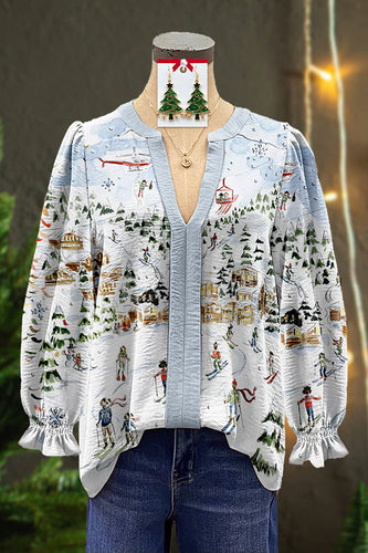 Ski Resort Graphic Blouse