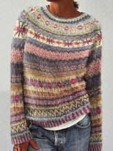 Load image into Gallery viewer, Vintage Fairman Island Knit Jacquard Crew Neck Sweater