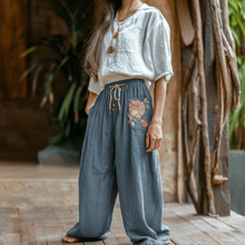 Load image into Gallery viewer, Women's Linen Bohemian Casual Harem Trouser Pants