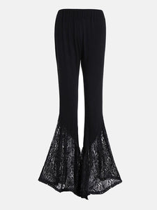 Halloween Gothic Dark Lace Patchwork Flared Pants