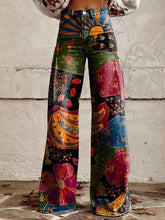 Load image into Gallery viewer, Women&#39;s Vintage Print Casual Wide Leg Pants