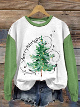 Load image into Gallery viewer, Women's Merry And Bright Christmas Tree Sweatshirt.