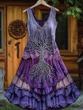 Load image into Gallery viewer, Vintage Life Of Tree Tribal Lace Patchwork Art Comfy Tank Dress