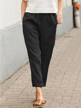 Load image into Gallery viewer, Women's Cotton Linen Solid Color Loose Pocket Harem Pants