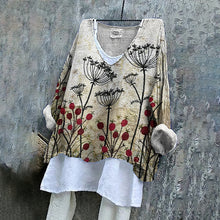 Load image into Gallery viewer, Floral Embroidered Art Linen Blend Tunic