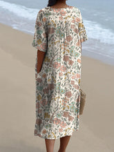 Load image into Gallery viewer, Retro Floral Garden Pattern Printed Women's Flowy Dress