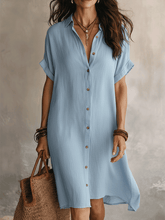 Load image into Gallery viewer, Modern Boho Effortless Black Linen Relaxed Midi Dress