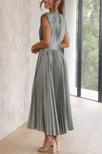 Load image into Gallery viewer, Hello Gorgeous Satin Pleated Midi Dress